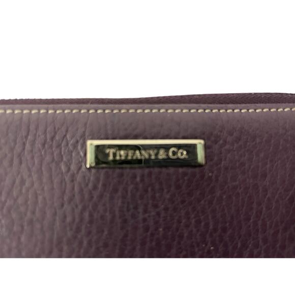 Tiffany&Co Wallet Leather Deep Purple Long Zipper Women’s Designer - Picture 3 of 8